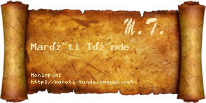 Maróti Tünde névjegykártya